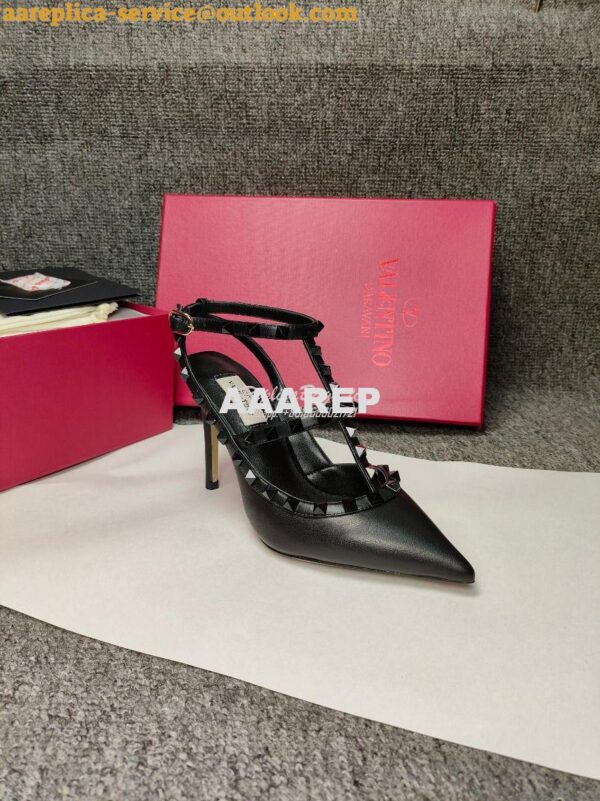 Replica Valentino Garavani Rockstud Caged Ankle Strap TONAL STUDS pump