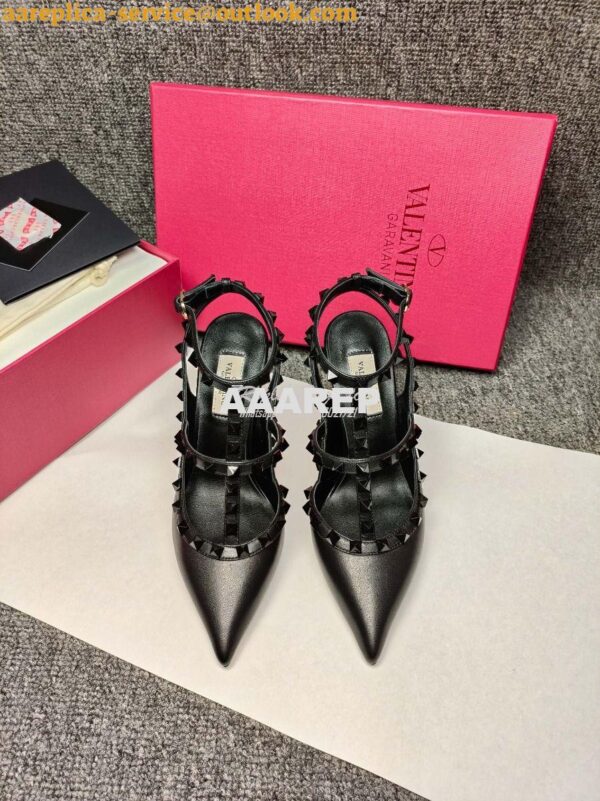 Replica Valentino Garavani Rockstud Caged Ankle Strap TONAL STUDS pump 5