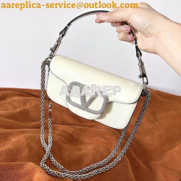 Replica Valentino Locò Shoulder Bag With Jewel Logo WB0K53 Ivory 6