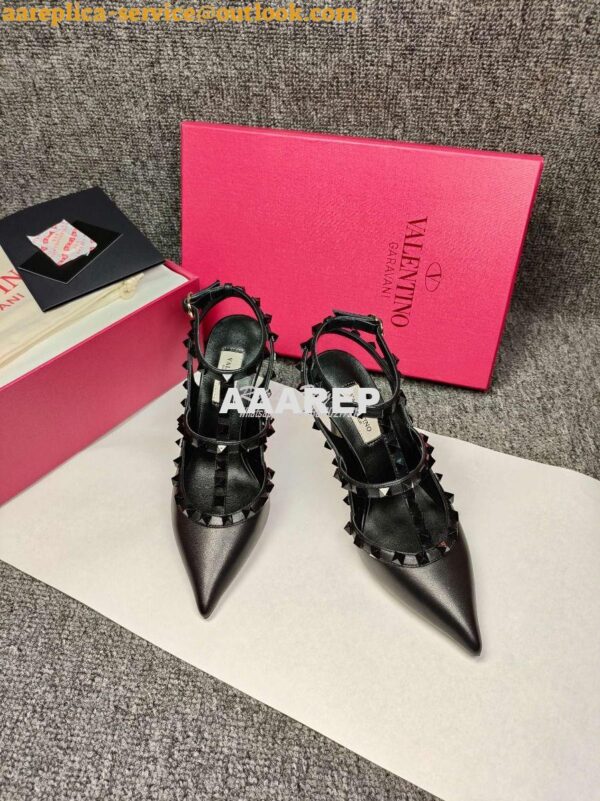 Replica Valentino Garavani Rockstud Caged Ankle Strap TONAL STUDS pump 4