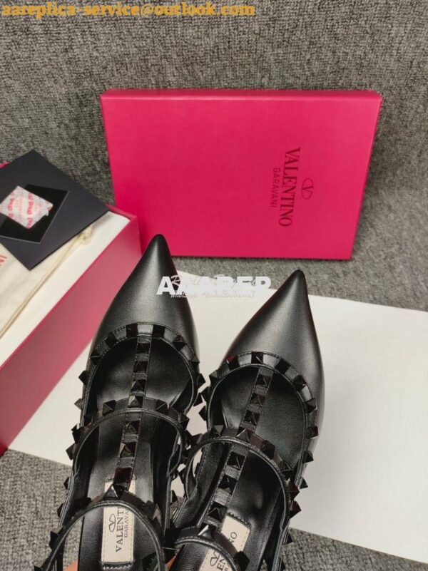 Replica Valentino Garavani Rockstud Caged Ankle Strap TONAL STUDS pump 5