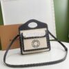 Replica Burberry Mini Logo Graphic Canvas and Leather Pocket Bag Natur 2