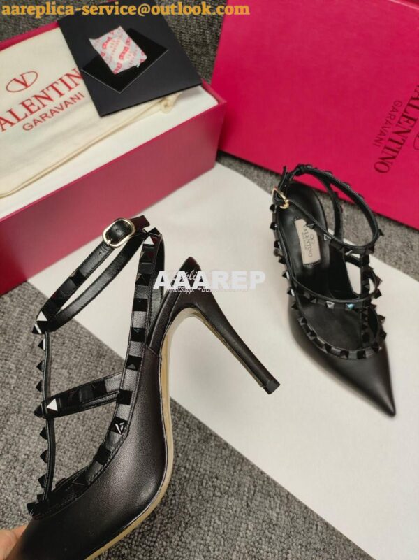 Replica Valentino Garavani Rockstud Caged Ankle Strap TONAL STUDS pump 8