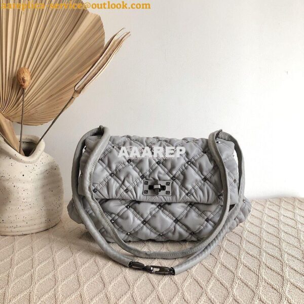 Replica Valentino Medium Nappa Spikeme Shoulder Bag VW2B0H78 Grey 4