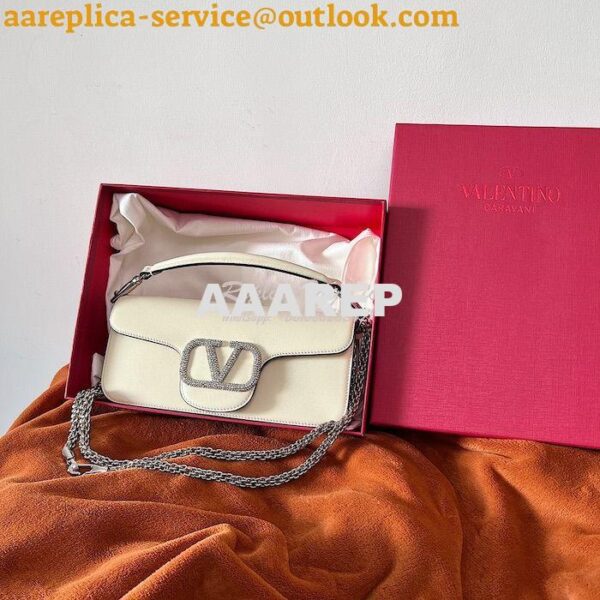 Replica Valentino Locò Shoulder Bag With Jewel Logo WB0K53 Ivory 13