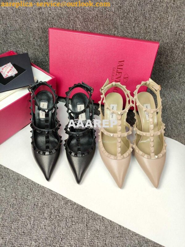 Replica Valentino Garavani Rockstud Caged Ankle Strap TONAL STUDS pump 3