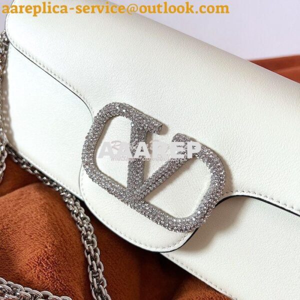 Replica Valentino Locò Shoulder Bag With Jewel Logo WB0K53 Ivory 17