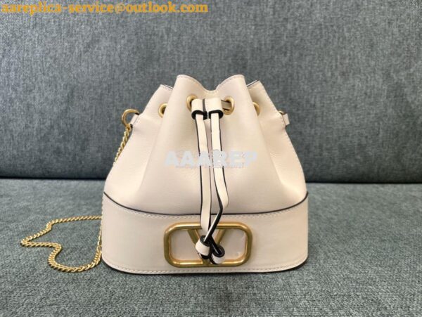 Replica Valentino Mini Bucket Bag In Nappa Leather with VLogo Signatur 3