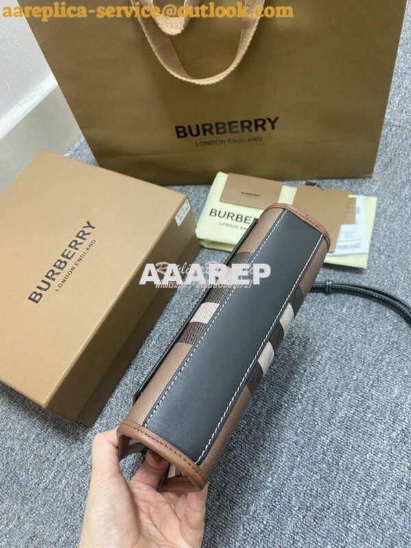 Replica Burberry Mini Dark Birch Brown E-canvas Pocket Bag 80146151 13