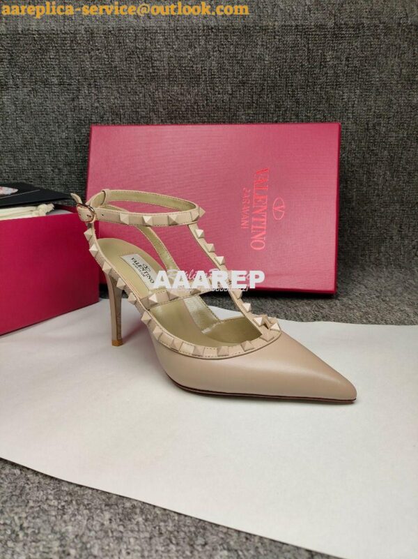 Replica Valentino Garavani Rockstud Caged Ankle Strap TONAL STUDS pump 6