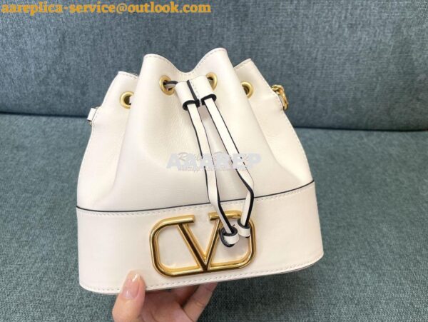 Replica Valentino Mini Bucket Bag In Nappa Leather with VLogo Signatur 4