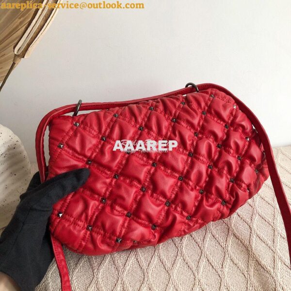 Replica Valentino Medium Nappa Spikeme Shoulder Bag VW2B0H78 Red 8