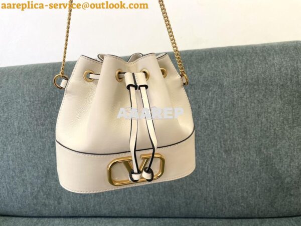 Replica Valentino Mini Bucket Bag In Nappa Leather with VLogo Signatur 6