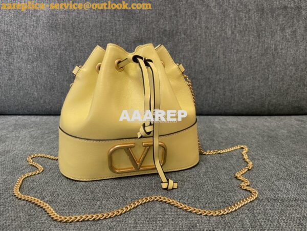 Replica Valentino Mini Bucket Bag In Nappa Leather with VLogo Signatur 3