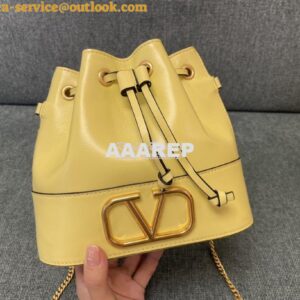 Replica Valentino Mini Bucket Bag In Nappa Leather with VLogo Signatur 2