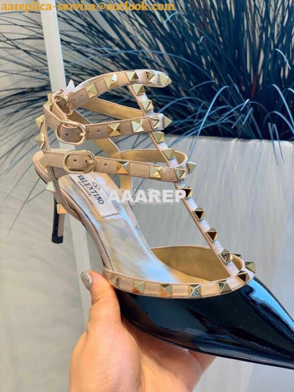 Replica Valentino Garavani Rockstud Caged Pump 65mm Black 7