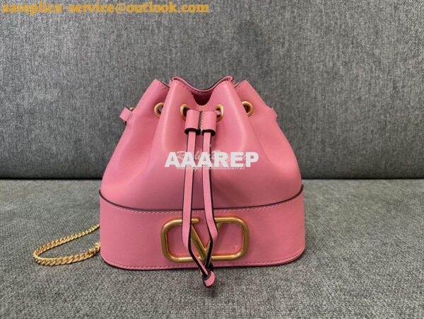 Replica Valentino Mini Bucket Bag In Nappa Leather with VLogo Signatur 3