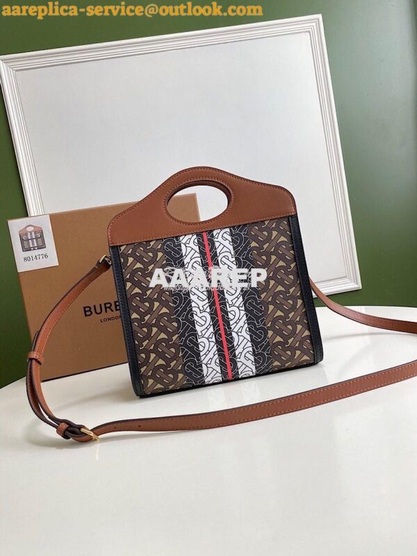 Replica Burberry Mini Monogram Stripe E-canvas Pocket Bag 80146151 13