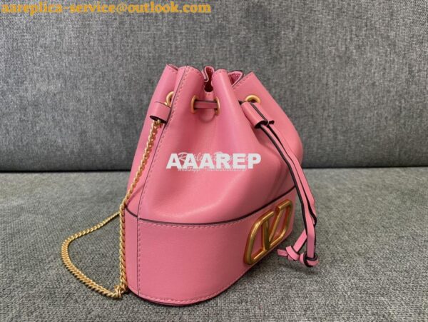 Replica Valentino Mini Bucket Bag In Nappa Leather with VLogo Signatur 5