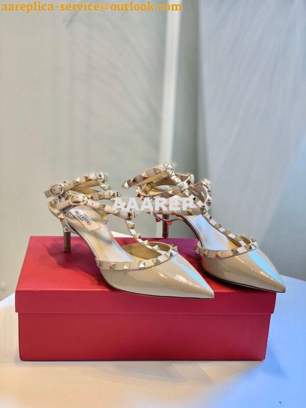 Replica Valentino Garavani Rockstud Caged Pump 65mm Nude