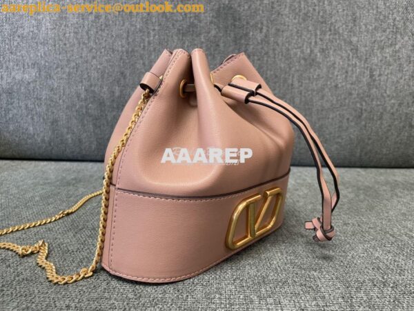 Replica Valentino Mini Bucket Bag In Nappa Leather with VLogo Signatur 4