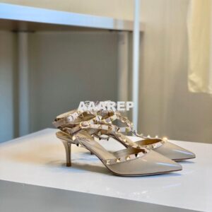 Replica Valentino Garavani Rockstud Caged Pump 65mm Nude 2