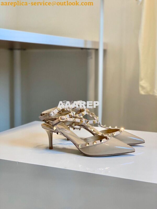 Replica Valentino Garavani Rockstud Caged Pump 65mm Nude 4