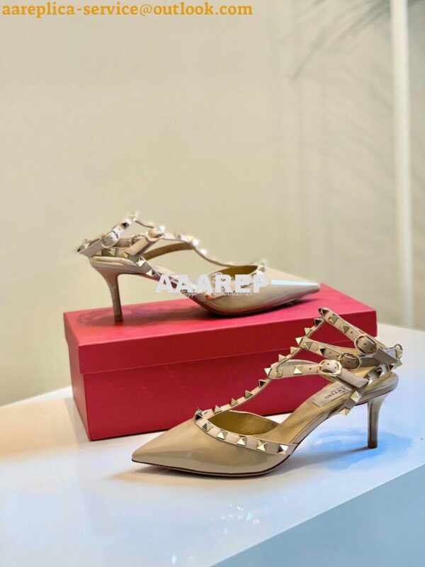 Replica Valentino Garavani Rockstud Caged Pump 65mm Nude 3