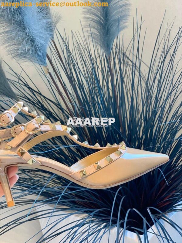 Replica Valentino Garavani Rockstud Caged Pump 65mm Nude 7