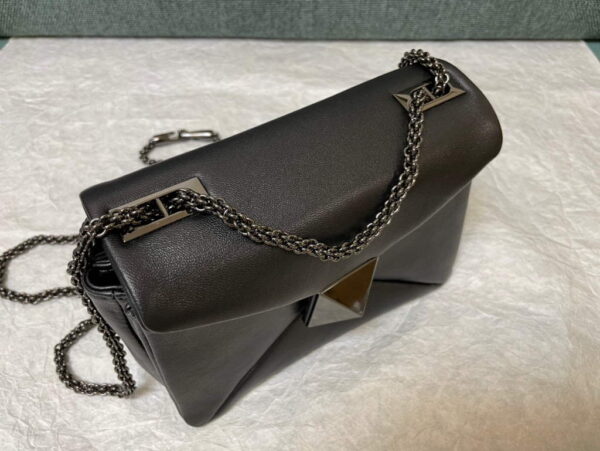 Replica Valentino One Stud Nappa Bag With Chain 1215 Black 3