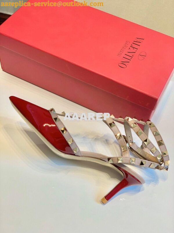 Replica Valentino Garavani Rockstud Caged Pump 65mm Wine 11