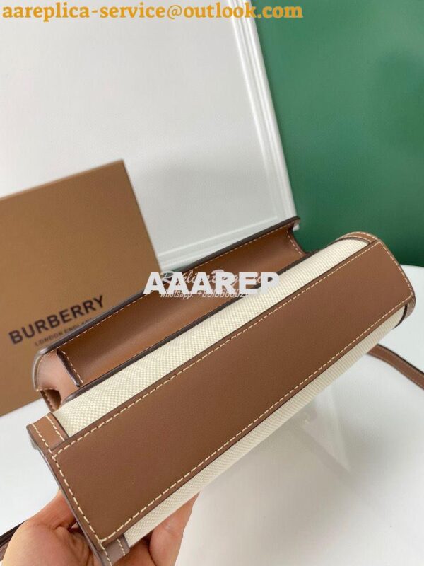 Replica Burberry Mini Two-tone Canvas and Leather Pocket Bag 80146151 5