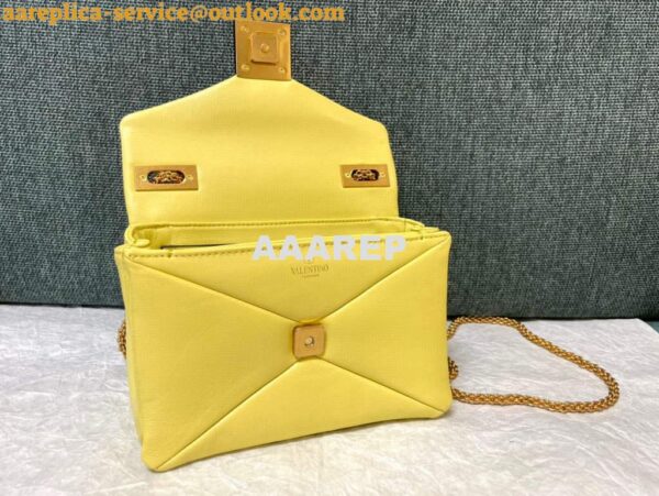 Replica Valentino One Stud Nappa Bag With Chain 1215 Yellow 5