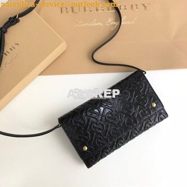 Replica Burberry Monogram Leather Wallet with Detachable Strap 8010476 4