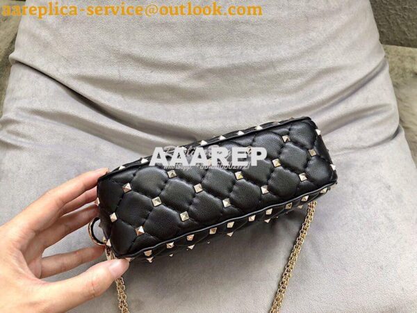 Replica Valentino Rockstud Spike Small Camera Bag QW1B0B60 Black 11