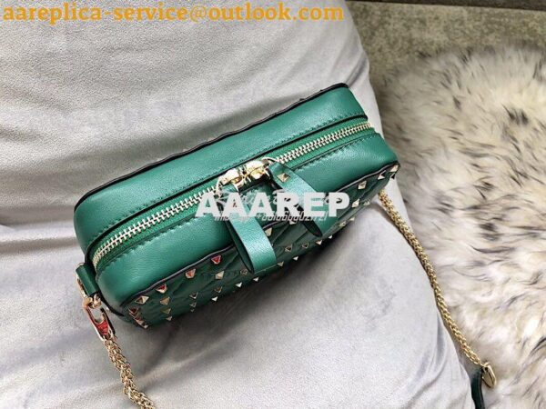 Replica Valentino Rockstud Spike Small Camera Bag QW1B0B60 Green 6