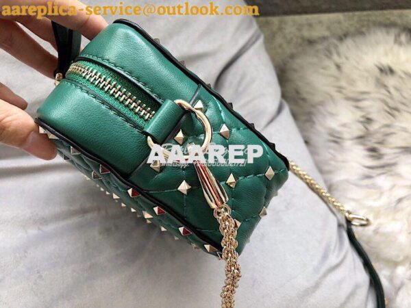 Replica Valentino Rockstud Spike Small Camera Bag QW1B0B60 Green 8