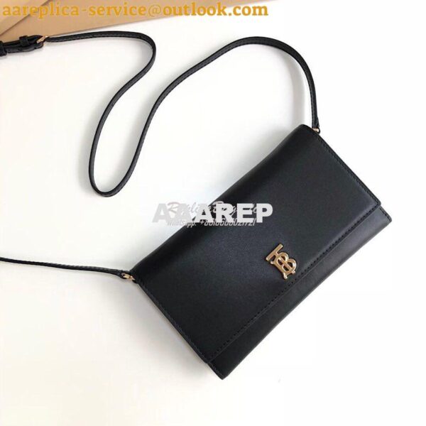 Replica Burberry Monogram Motif Leather Wallet with Detachable Strap 8 4