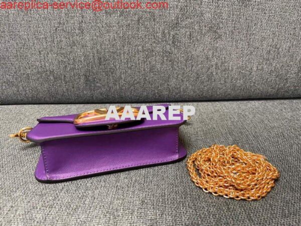 Replica Valentino WB0K53ZXL Locò Small Shoulder Bag in Calfskin Purple 10