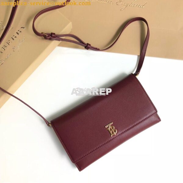 Replica Burberry Monogram Motif Leather Wallet with Detachable Strap 8 3