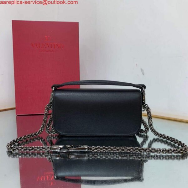 Replica Valentino WB0K53ZXL Star diamond Locò Small Shoulder Bag in Calfskin Black 3