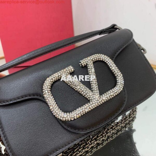 Replica Valentino WB0K53ZXL Star diamond Locò Small Shoulder Bag in Calfskin Black 5