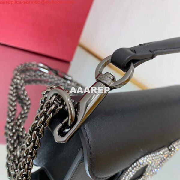 Replica Valentino WB0K53ZXL Star diamond Locò Small Shoulder Bag in Calfskin Black 6