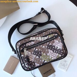 Replica Burberry Monogram Print and Leather Crossbody Bag 80116771 Kha