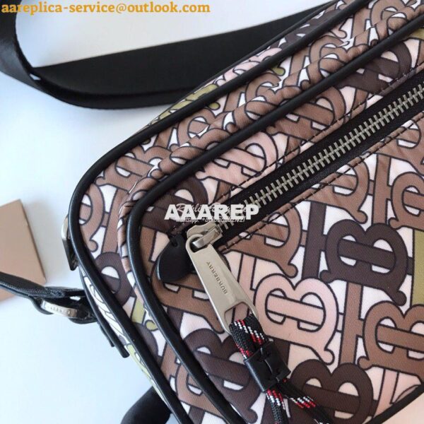 Replica Burberry Monogram Print and Leather Crossbody Bag 80116771 Kha 6