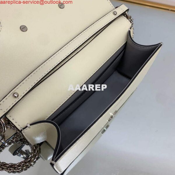 Replica Valentino WB0K53ZXL Star diamond Locò Small Shoulder Bag in Calfskin Light Ivory 7