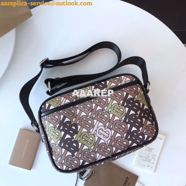 Replica Burberry Monogram Print and Leather Crossbody Bag 80116771 Kha 11