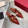 Replica Valentino Roman Stud Flat Mule In Calfskin VW2S0BK8 Rose Canne 2