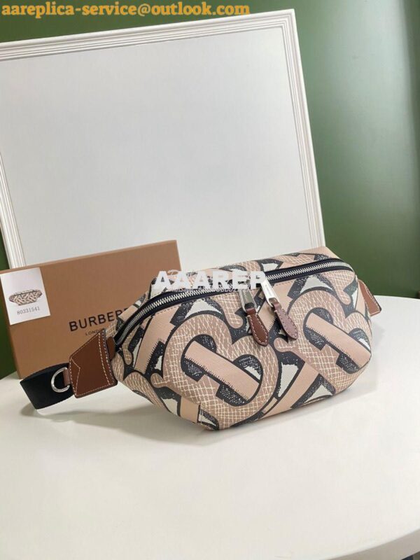 Replica Burberry Monogram Print E-canvas Sonny Bum Bag 80331541 Dark b 5