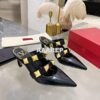 Replica Valentino Roman Stud Mule In Calfskin 65mm VW2S0BK9 Red 2